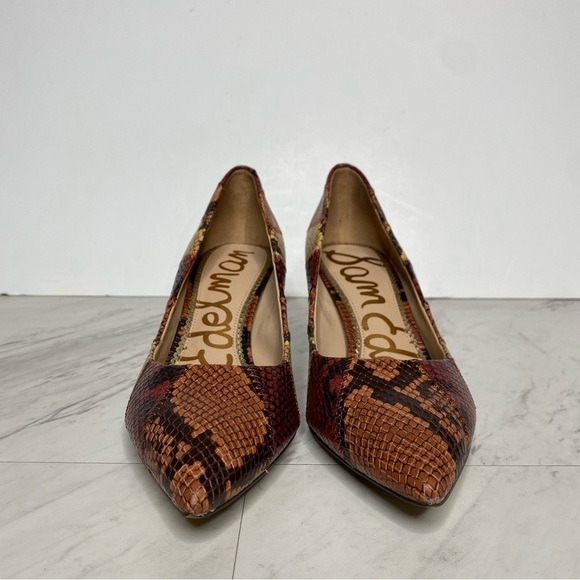 Sam Edelman Julianne Snakeskin Leather Pointy Toe Pump 7M - Picture 2 of 15